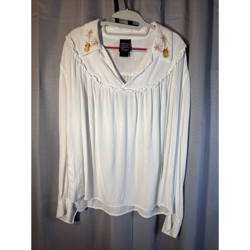 Studio Ghibli Howls Moving Castle Calcifer Blouse XL Her Universe White Rayon